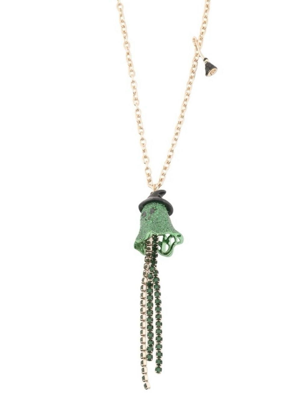 Betsey Johnson Crystal Ghost Witch Long Pendant Necklace (NWT)